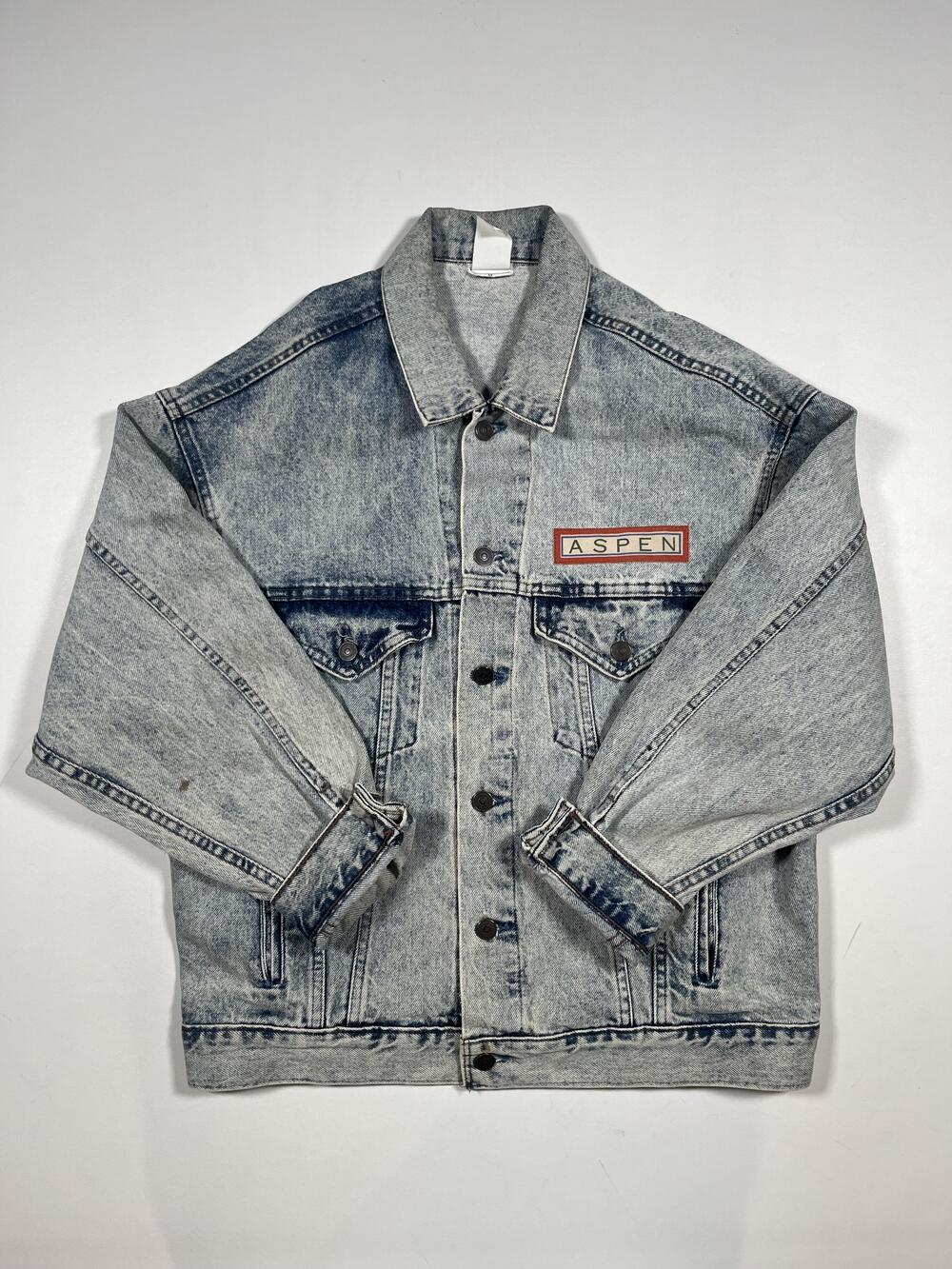 Vintage Buffalo Brand Jacket Mens Medium Blue Denim Bomber Western Aspen 90s